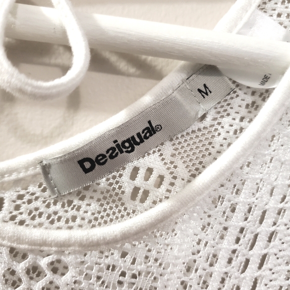 Desigual - White Boho Lace Blouse - Size M - Picture 8 of 10